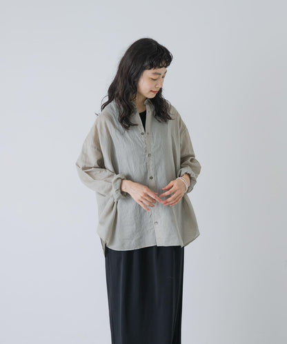 純棉亞麻水洗襯衫