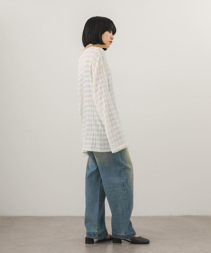 シャドーチェック ルーズロンTEE