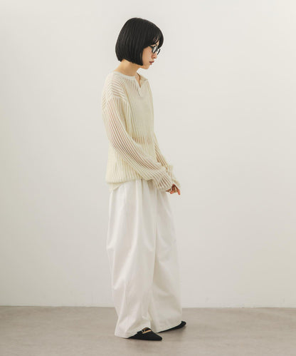 2WAYヘンリーネックシアーニット