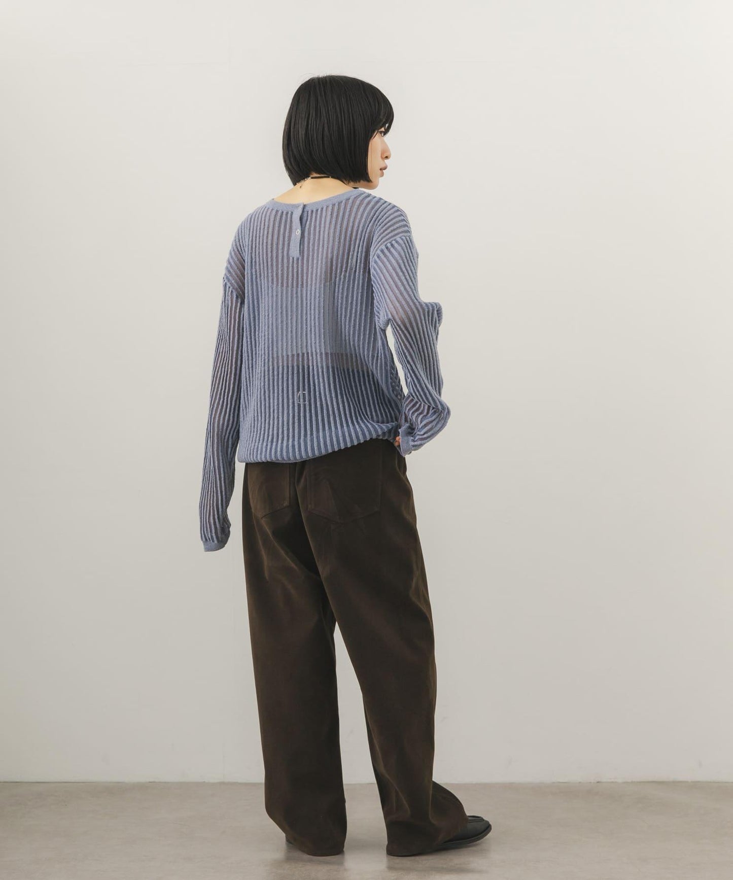 2WAYヘンリーネックシアーニット