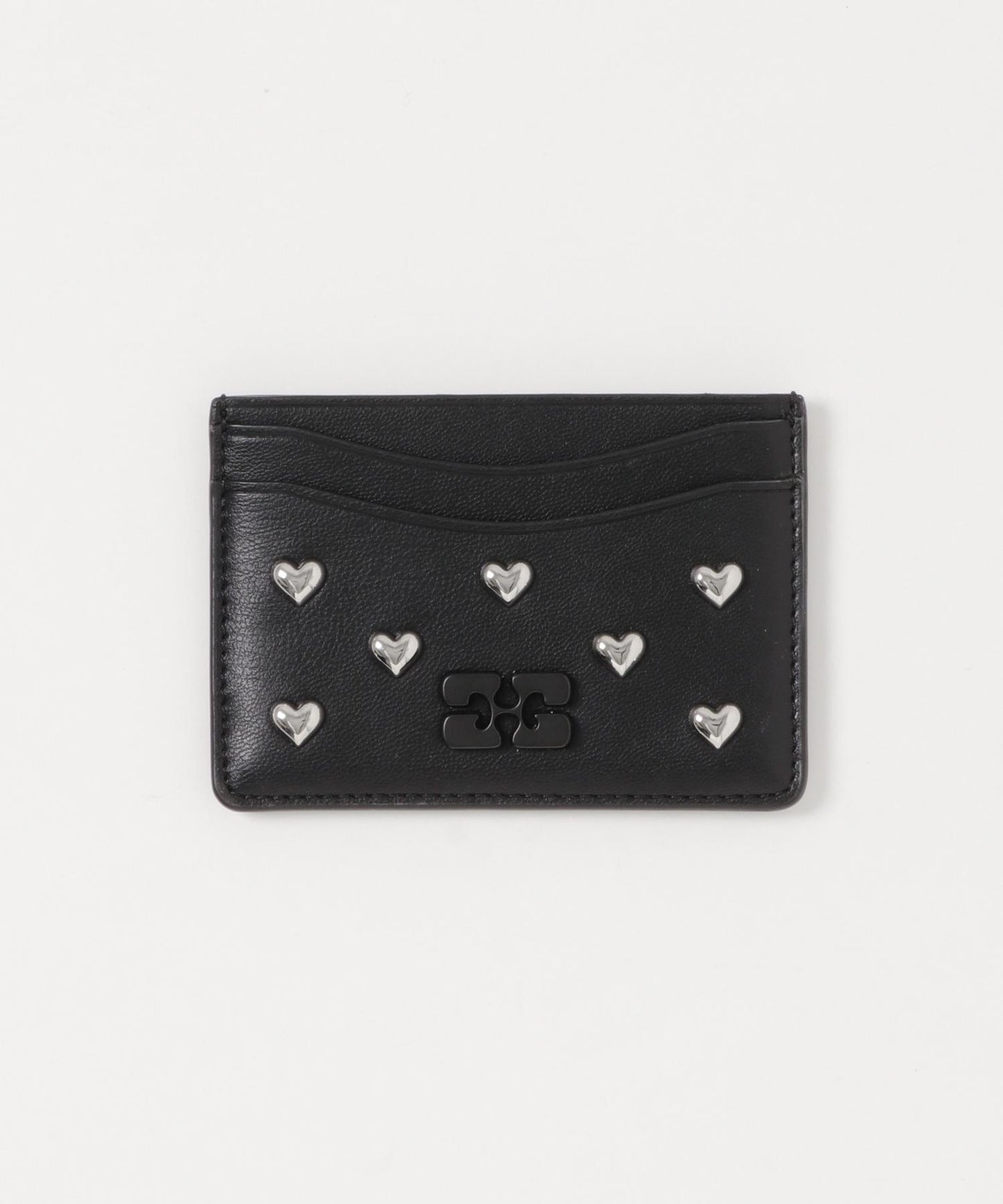 GANNI CARD HOLDER HEARTS STUDS