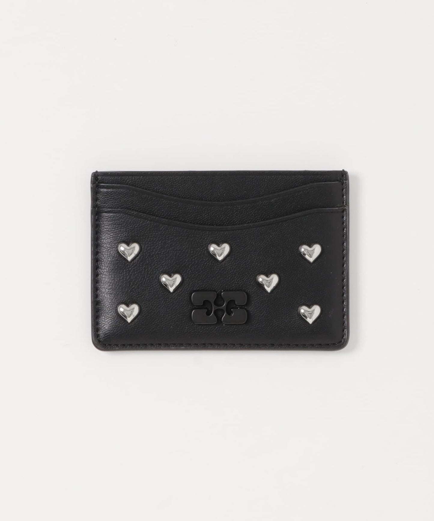 GANNI CARD HOLDER HEARTS STUDS