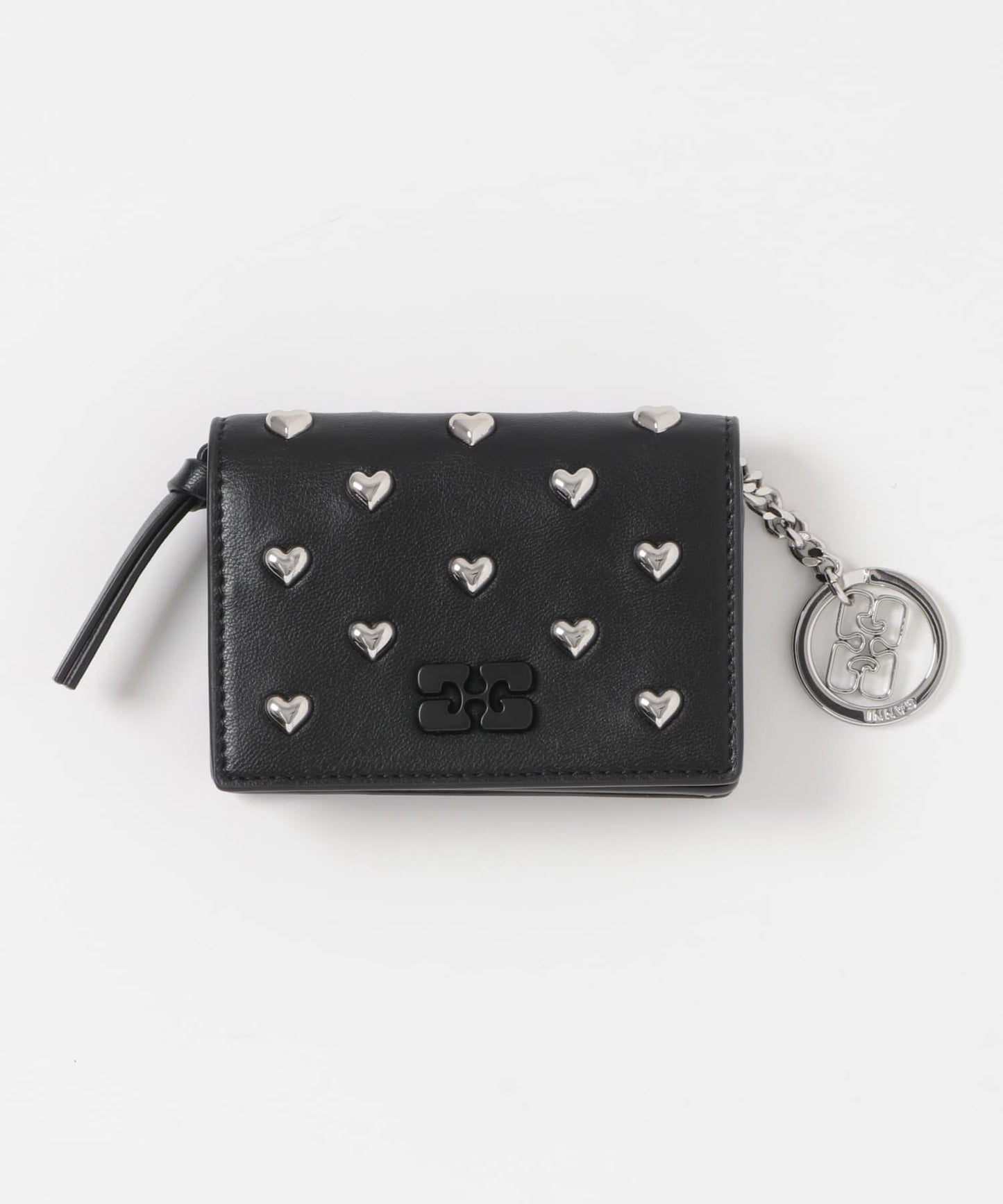 GANNI CARD HOLDER HEART STUDS