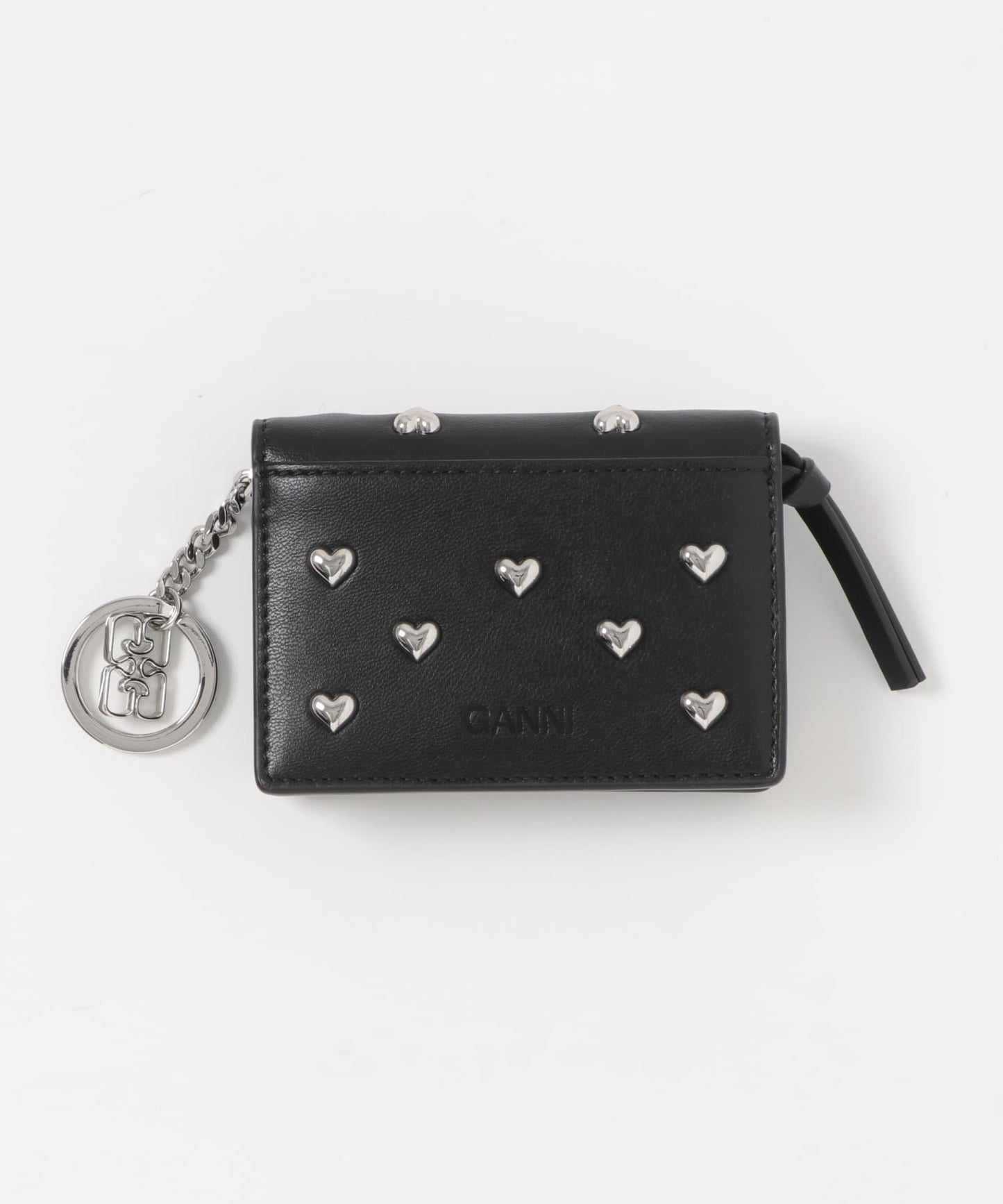 GANNI CARD HOLDER HEART STUDS