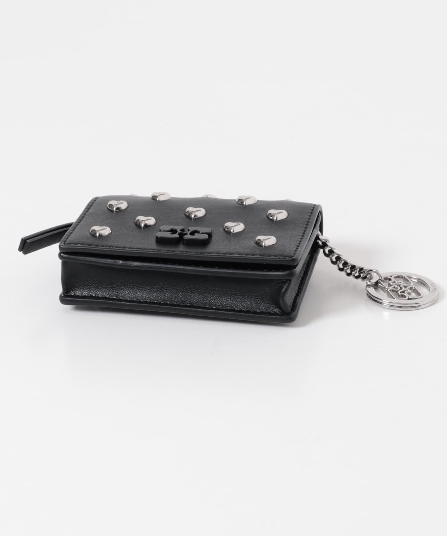 GANNI CARD HOLDER HEART STUDS