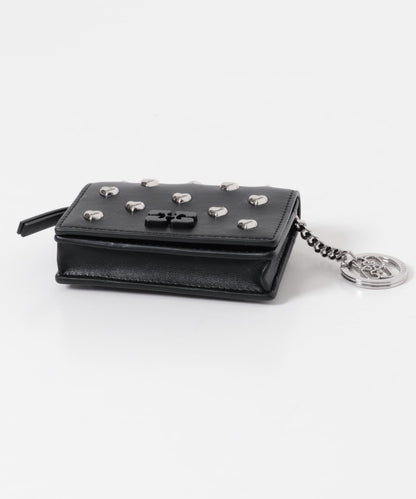 GANNI CARD HOLDER HEART STUDS