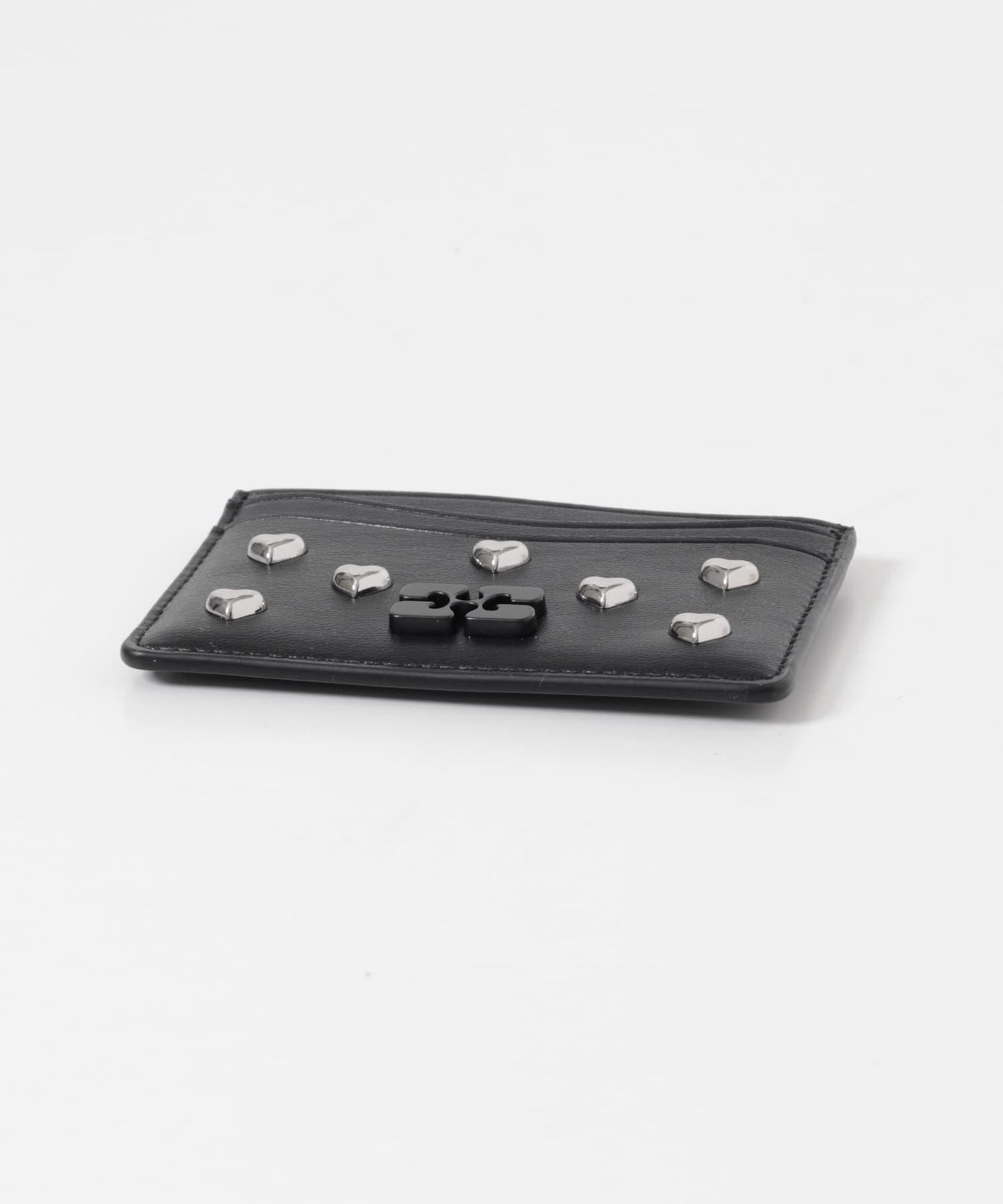 GANNI CARD HOLDER HEARTS STUDS