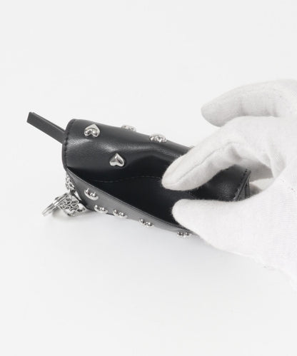 GANNI CARD HOLDER HEART STUDS
