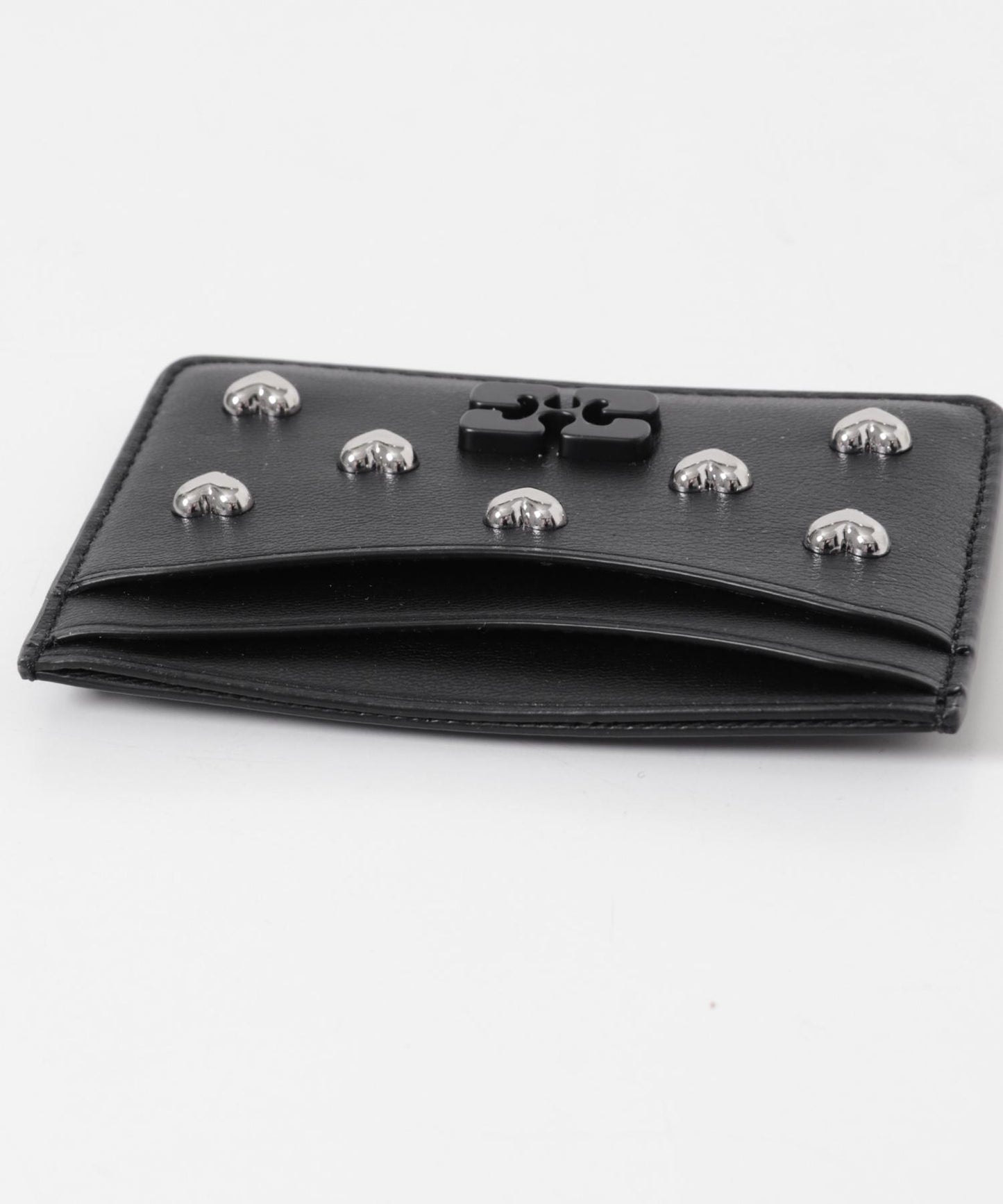 GANNI CARD HOLDER HEARTS STUDS