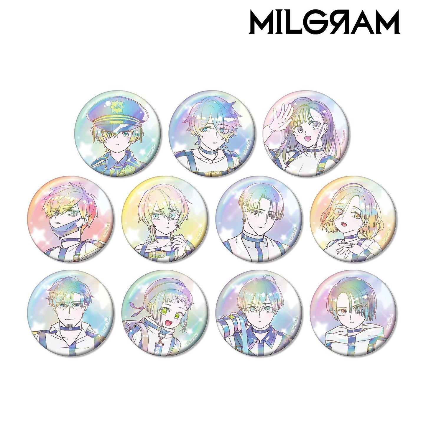 MILGRAM（ミルグラム） トレーディング Ani-Art KAWAII label オーロラ缶バッジ 11パック入り