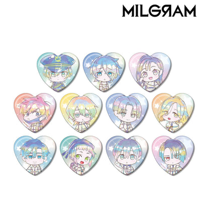 MILGRAM（MILGRAM） トレーディング デフォルメAni-Art KAWAII label ハート型缶バッジ(単位/コンプリートBOX/11パック入り)