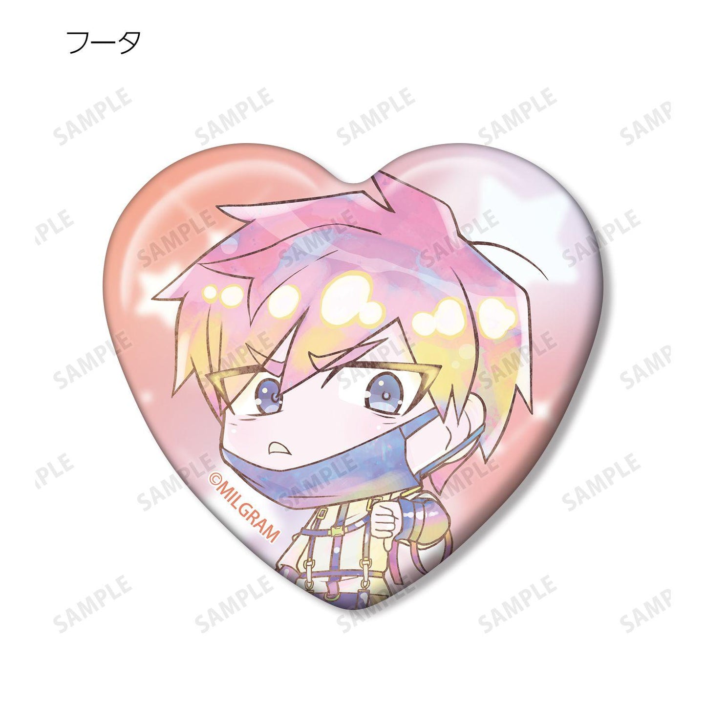 MILGRAM（MILGRAM） トレーディング デフォルメAni-Art KAWAII label ハート型缶バッジ(単位/コンプリートBOX/11パック入り)