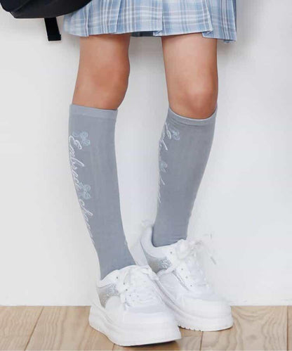 女孩風Logo高筒襪
