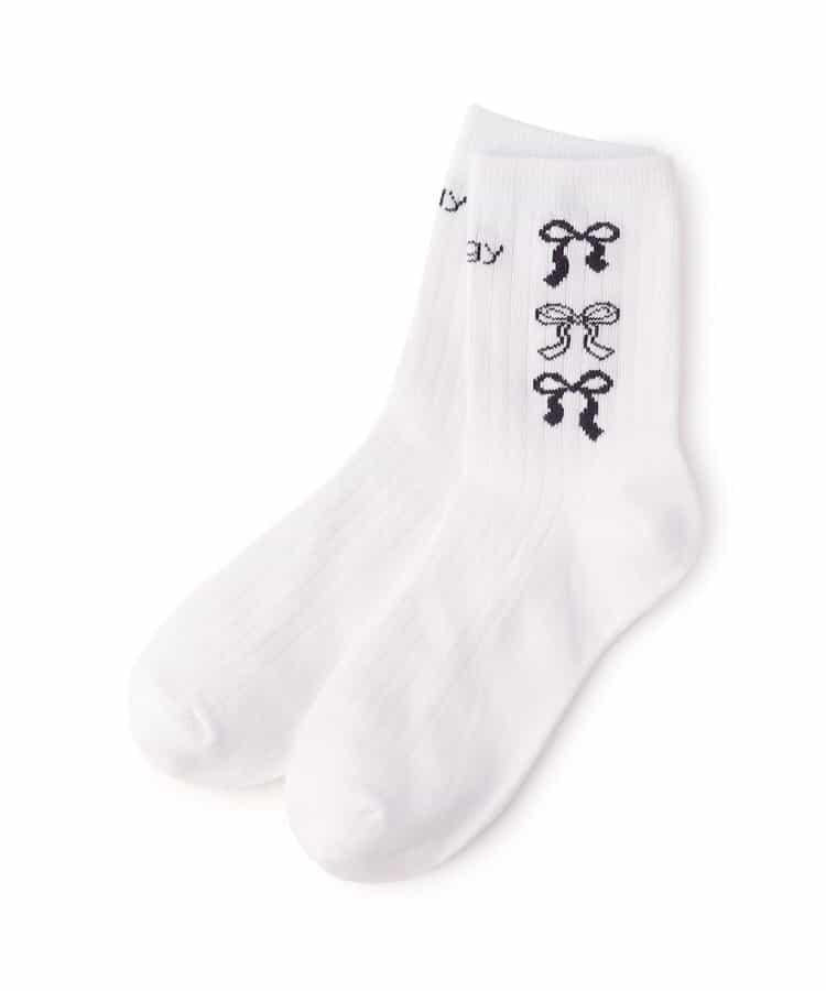 側開叉羅紋針織短襪