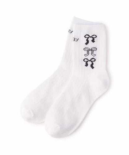 側開叉羅紋針織短襪