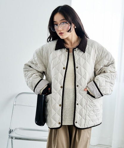 PRIMALOFT 菱格絎縫 翻領可反穿外套