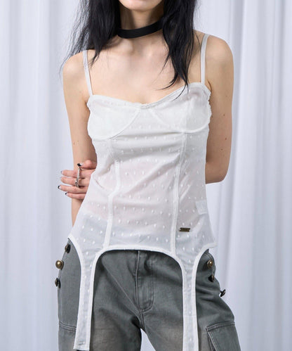 【SixM】Tulle garter corset