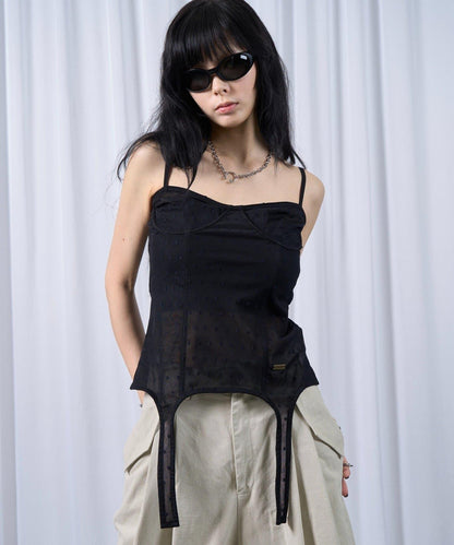【SixM】Tulle garter corset