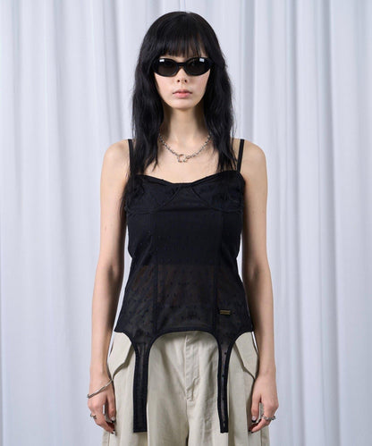 【SixM】Tulle garter corset