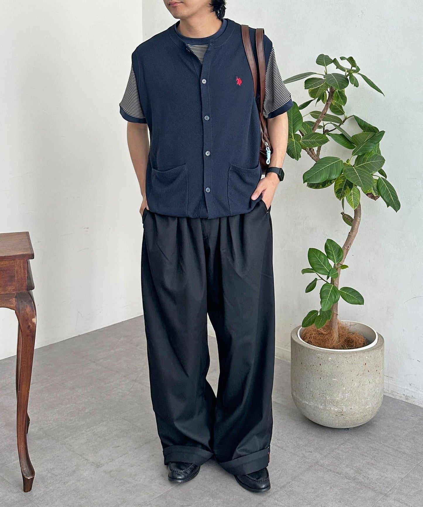 【U.S. POLO ASSN.】圓領針織背心開衫