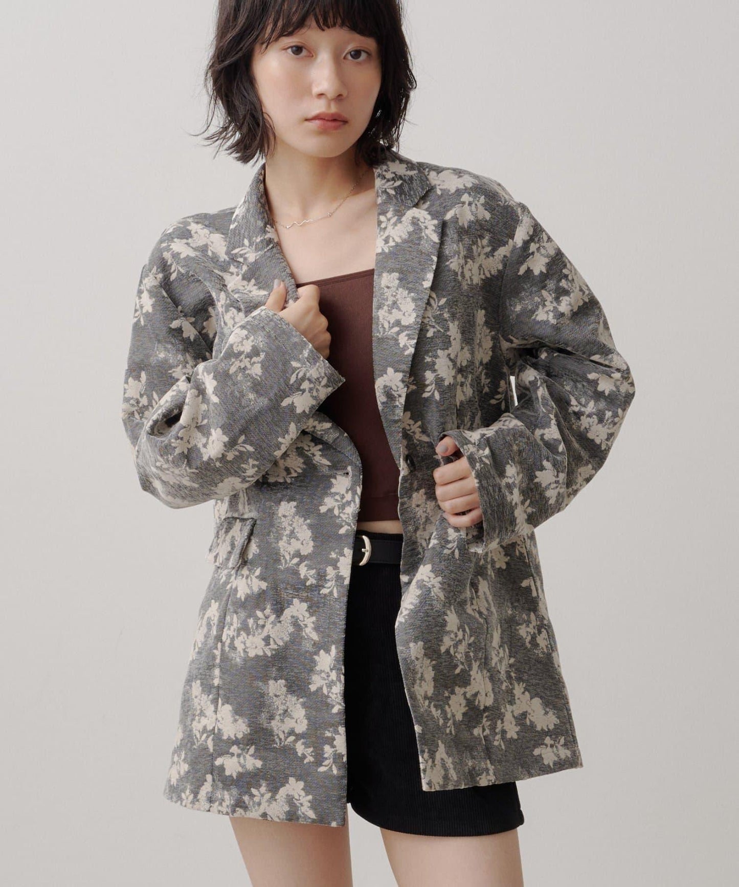 limited flower jacquard jacket