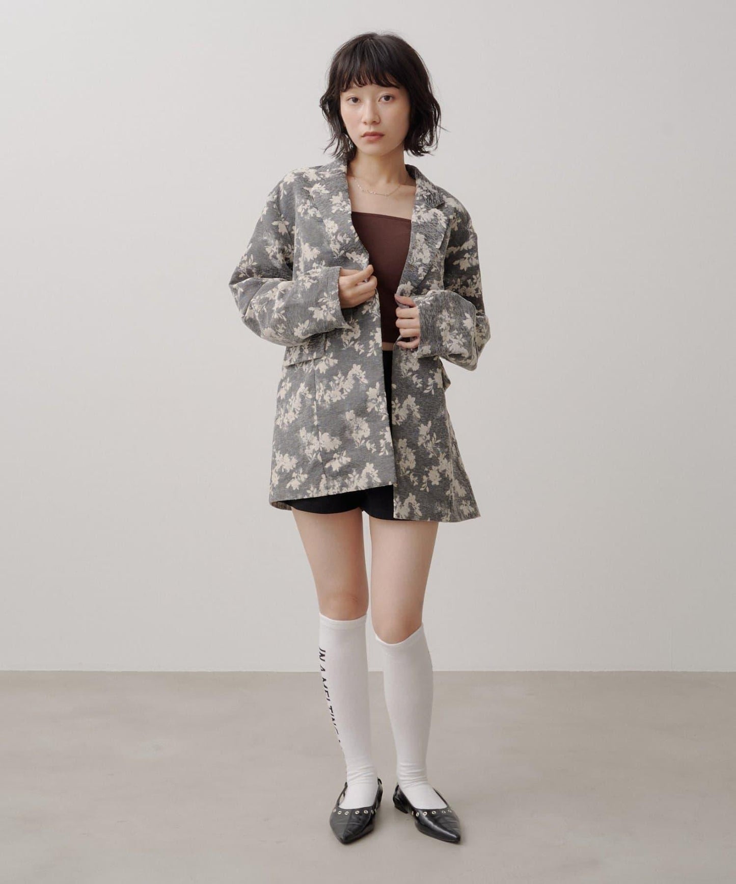 limited flower jacquard jacket