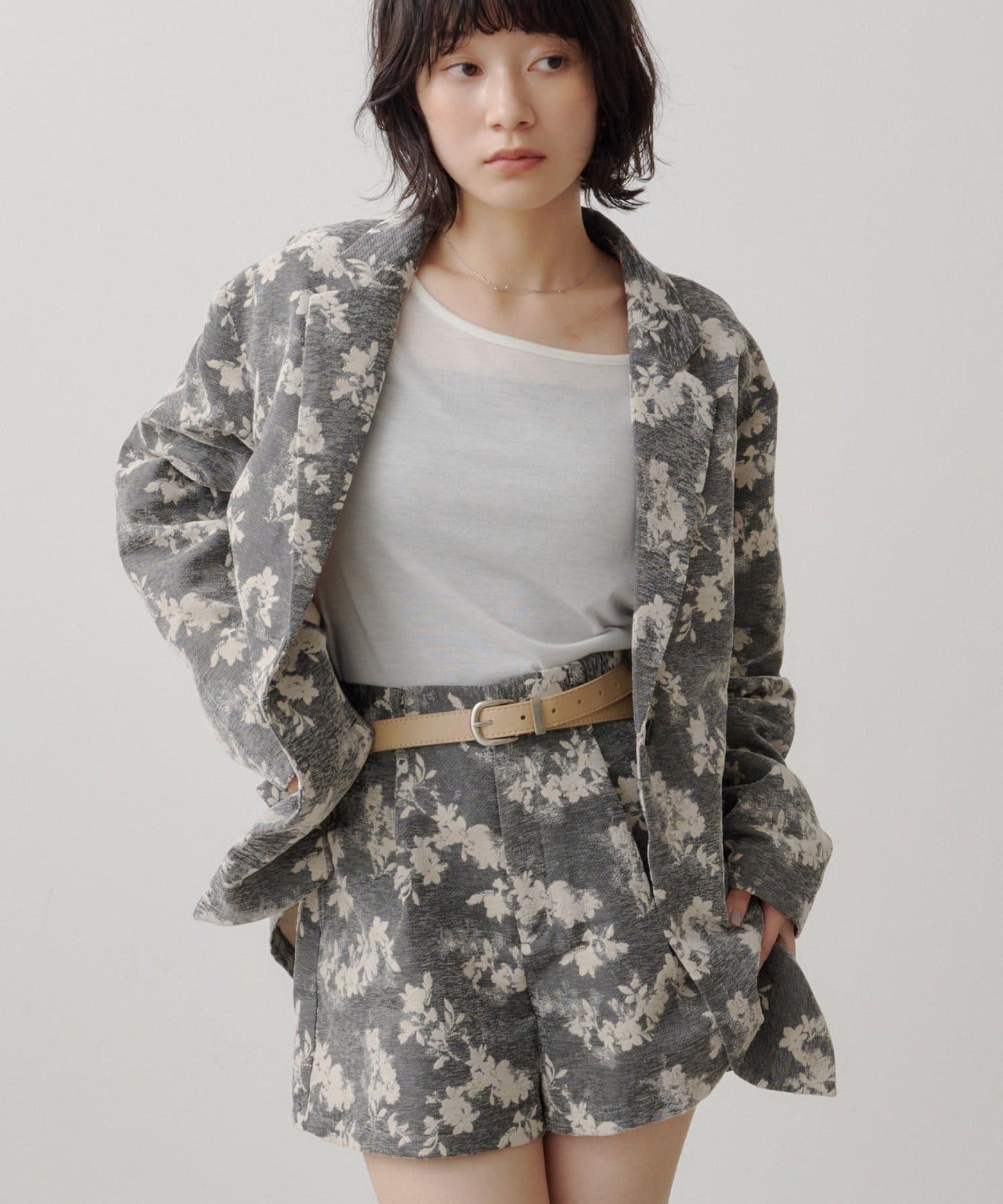 limited flower jacquard jacket