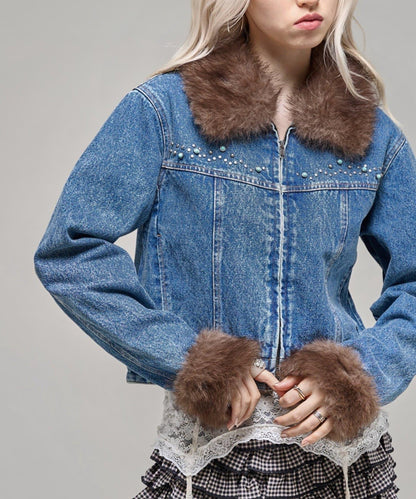 【26AW LOOK掲載品番】羊羔毛牛仔夾克