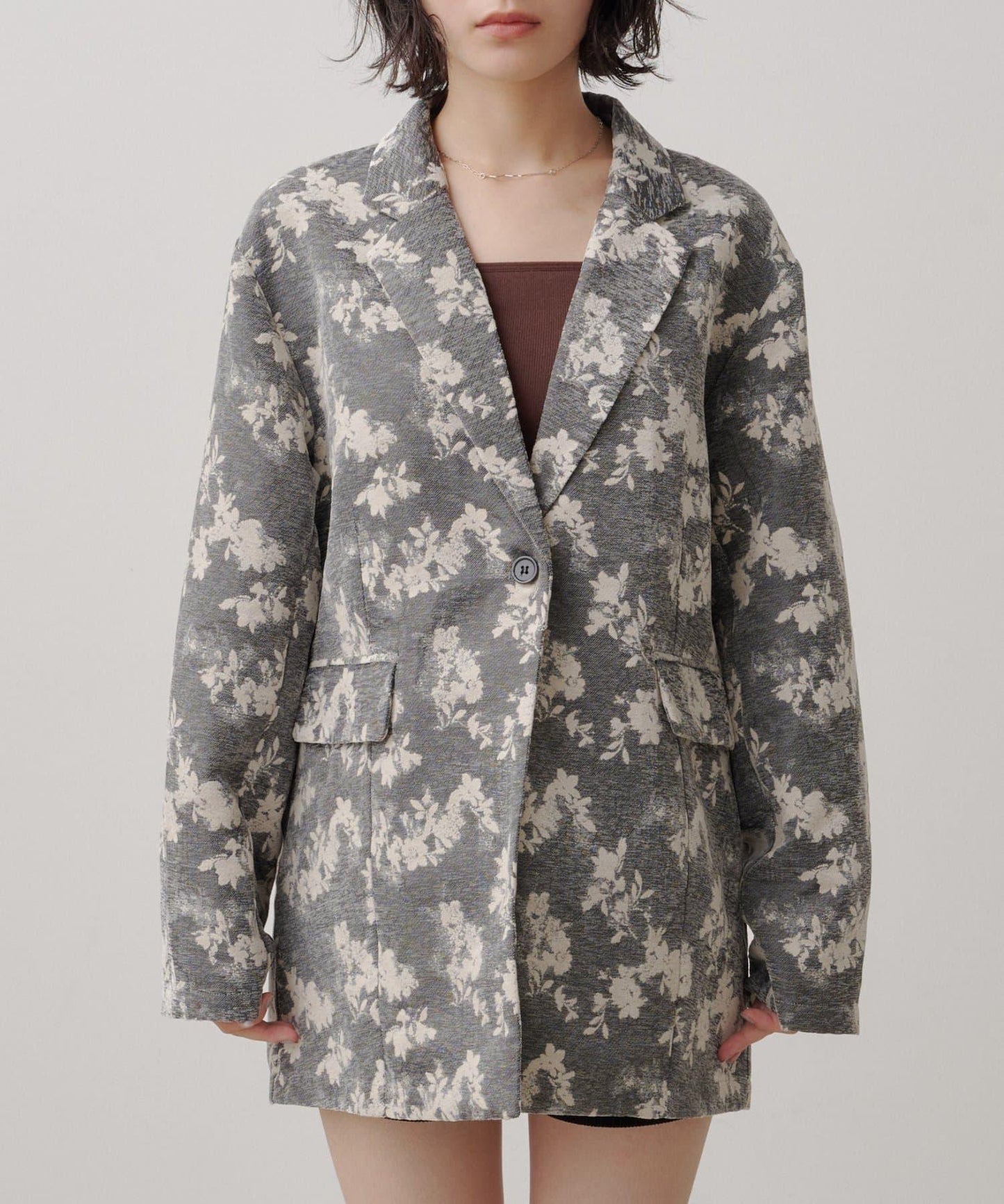 limited flower jacquard jacket