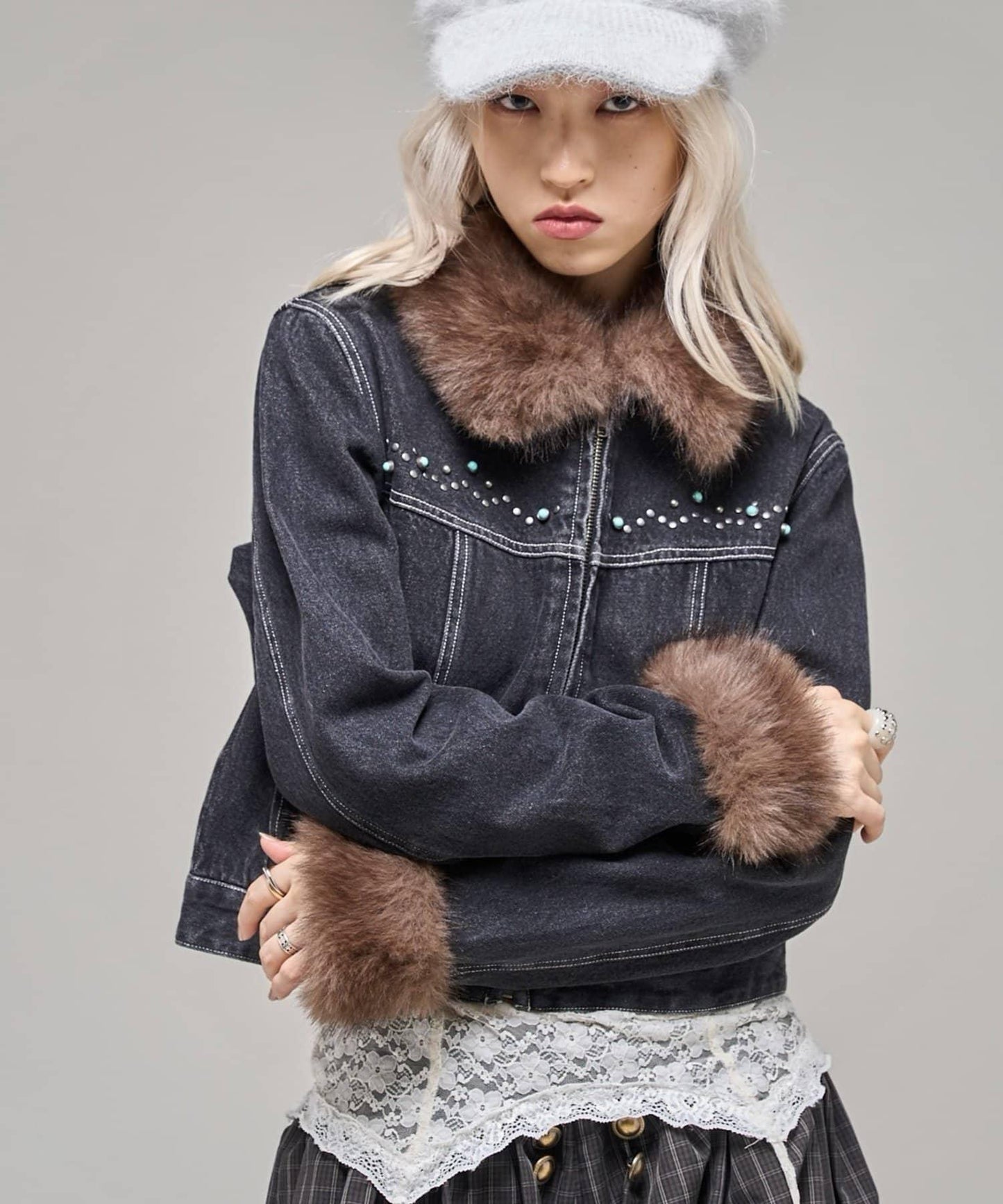 【26AW LOOK掲載品番】羊羔毛牛仔夾克