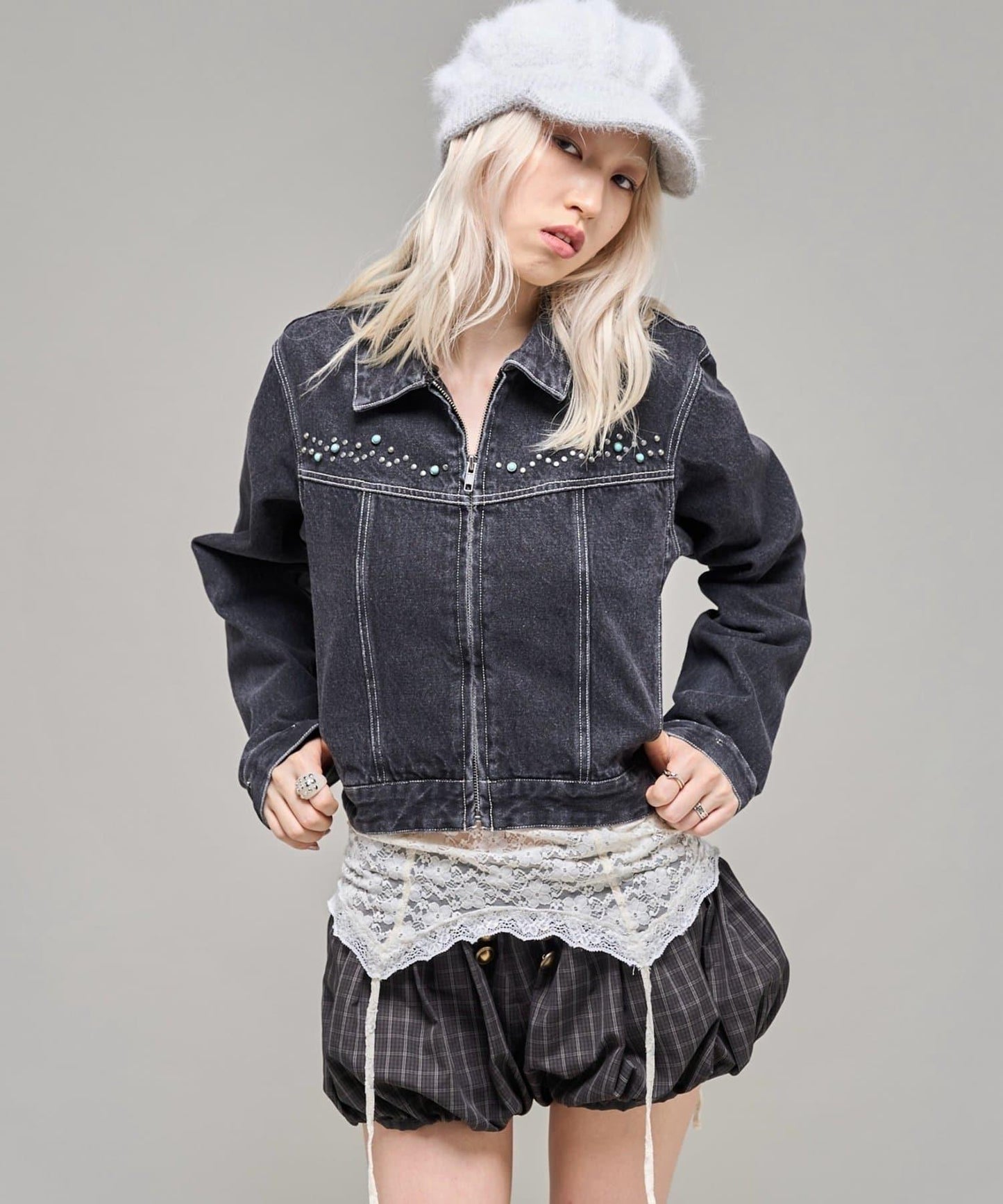 【26AW LOOK掲載品番】羊羔毛牛仔夾克