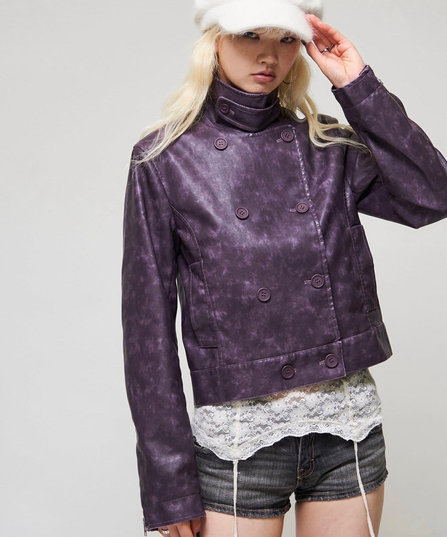 【26AW LOOK掲載品番】スタンドレザーWジャケット
