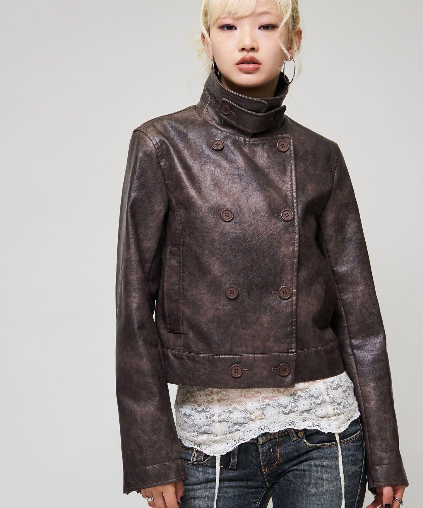 【26AW LOOK掲載品番】スタンドレザーWジャケット