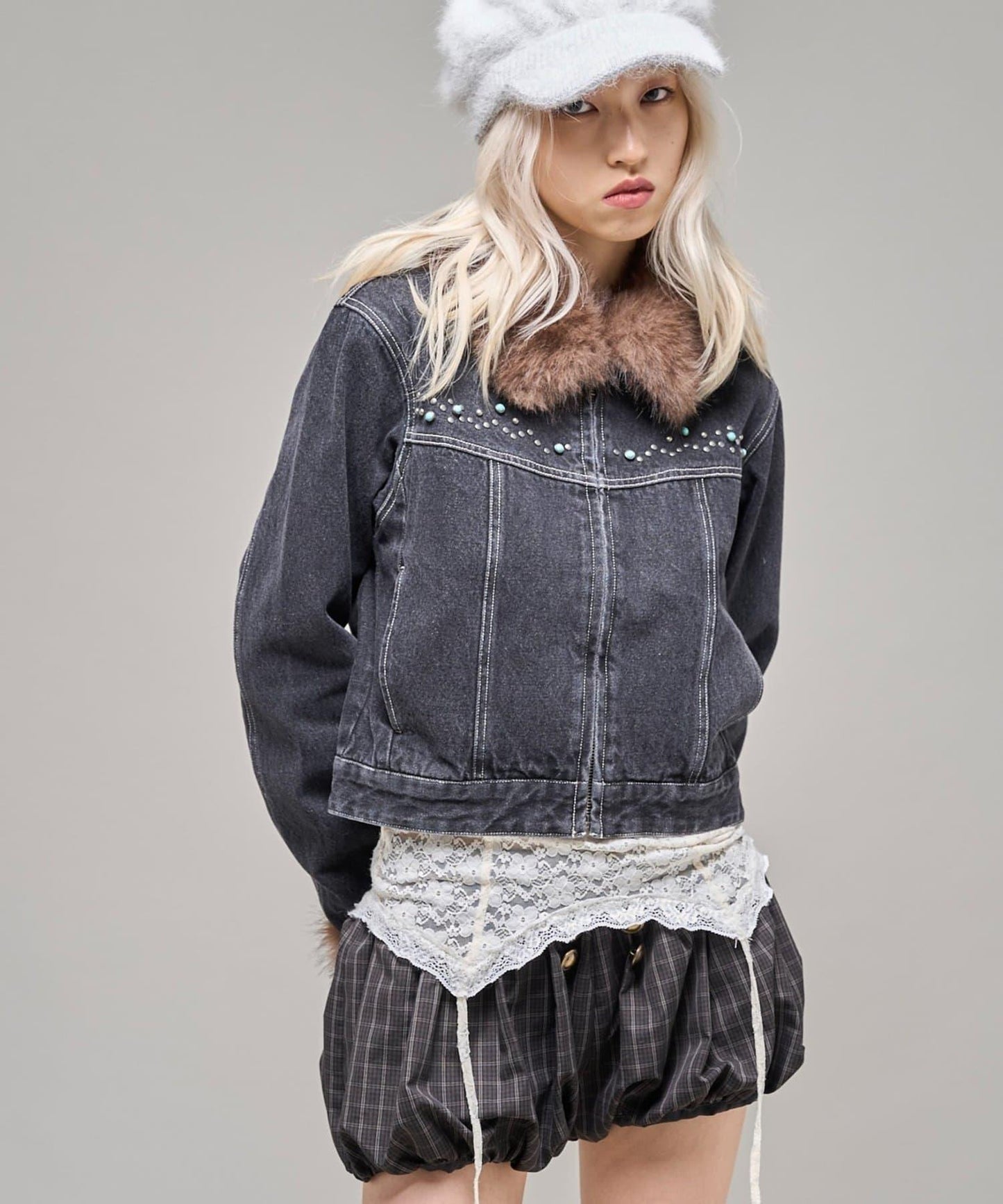 【26AW LOOK掲載品番】羊羔毛牛仔夾克