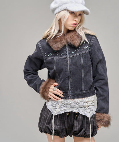 【26AW LOOK掲載品番】羊羔毛牛仔夾克