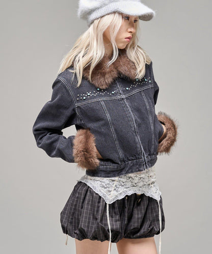 【26AW LOOK掲載品番】羊羔毛牛仔夾克