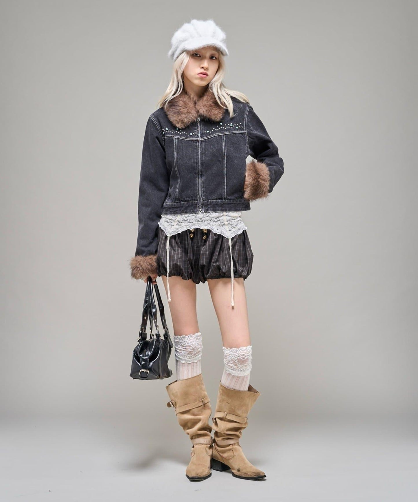 【26AW LOOK掲載品番】羊羔毛牛仔夾克
