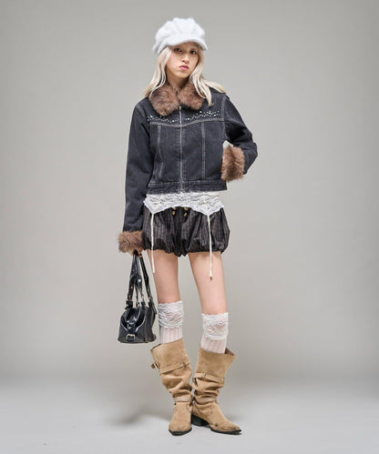 【26AW LOOK掲載品番】羊羔毛牛仔夾克