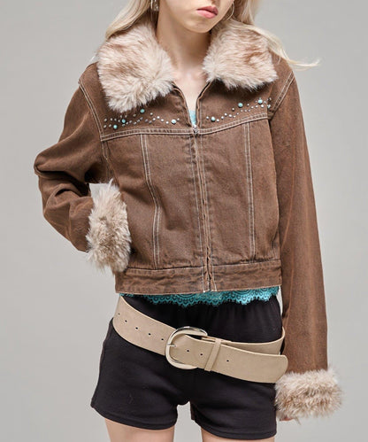 【26AW LOOK掲載品番】羊羔毛牛仔夾克