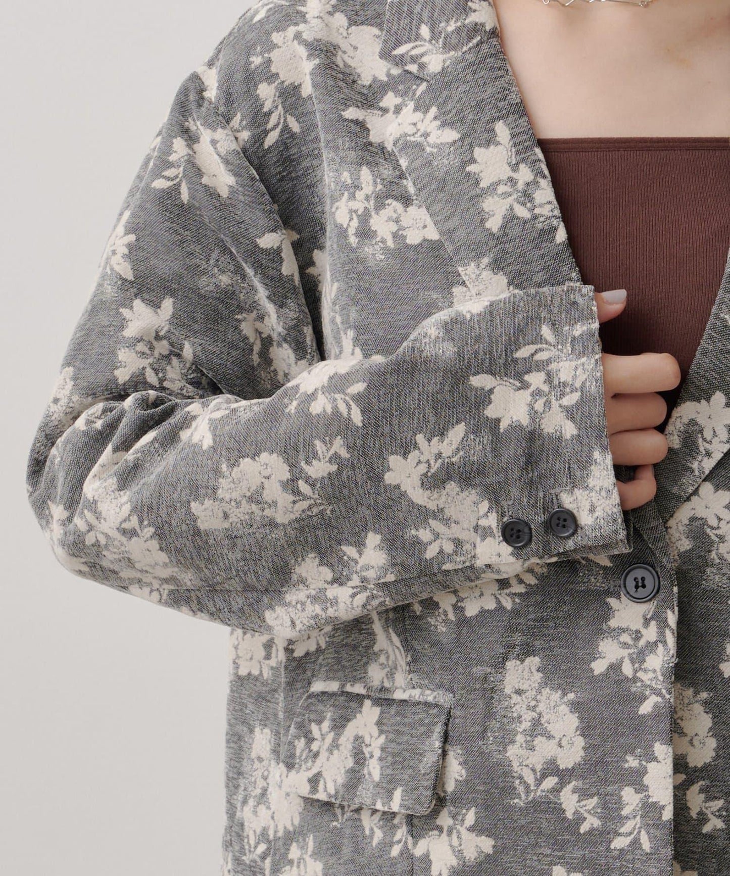 limited flower jacquard jacket