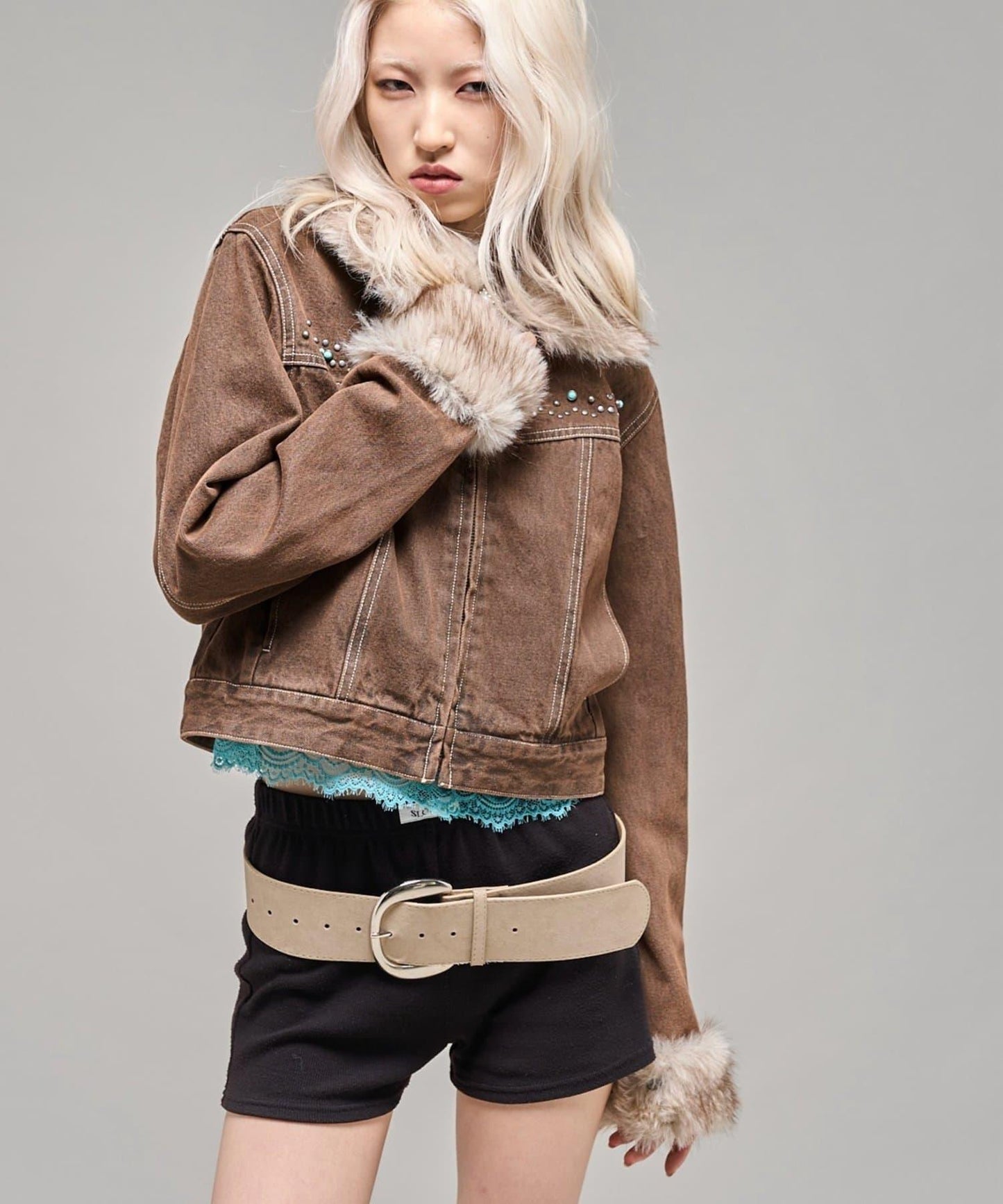 【26AW LOOK掲載品番】羊羔毛牛仔夾克
