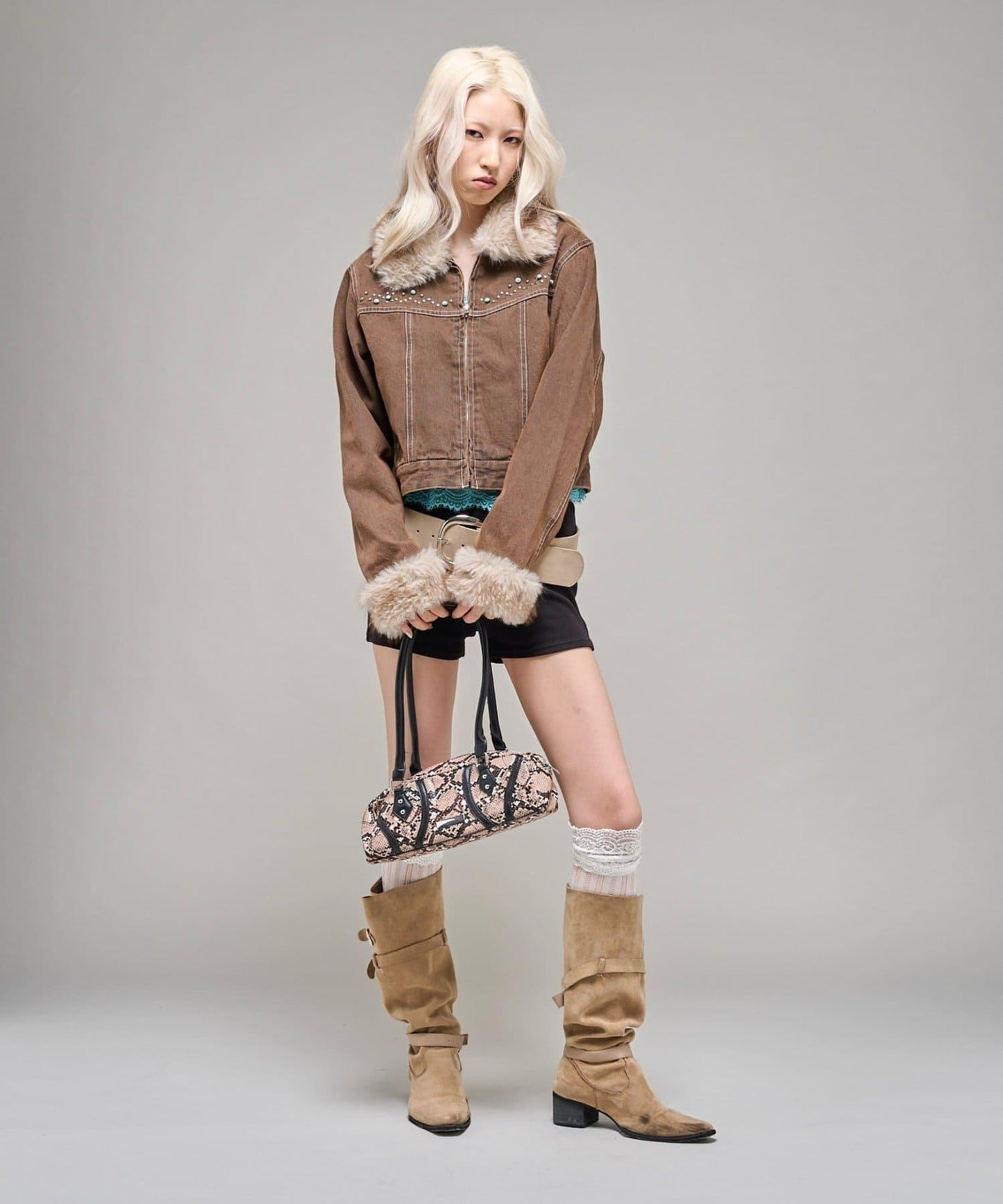 【26AW LOOK掲載品番】羊羔毛牛仔夾克