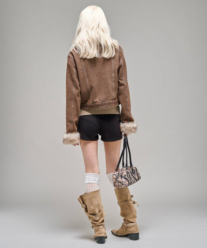 【26AW LOOK掲載品番】羊羔毛牛仔夾克