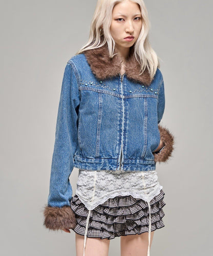 【26AW LOOK掲載品番】羊羔毛牛仔夾克