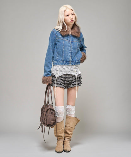 【26AW LOOK掲載品番】羊羔毛牛仔夾克