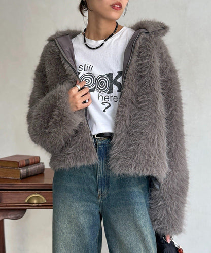 站立領毛呢外套
