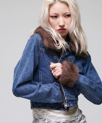 【26AW LOOK掲載品番】羊羔毛牛仔夾克