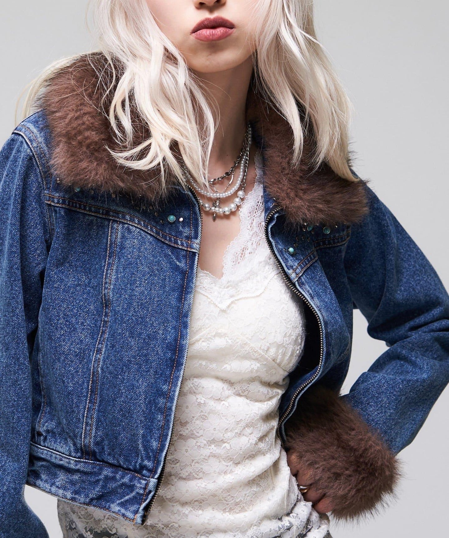 【26AW LOOK掲載品番】羊羔毛牛仔夾克