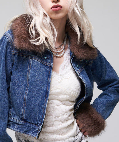 【26AW LOOK掲載品番】羊羔毛牛仔夾克