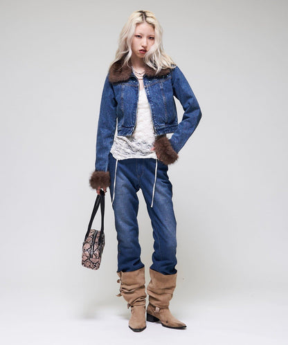【26AW LOOK掲載品番】羊羔毛牛仔夾克